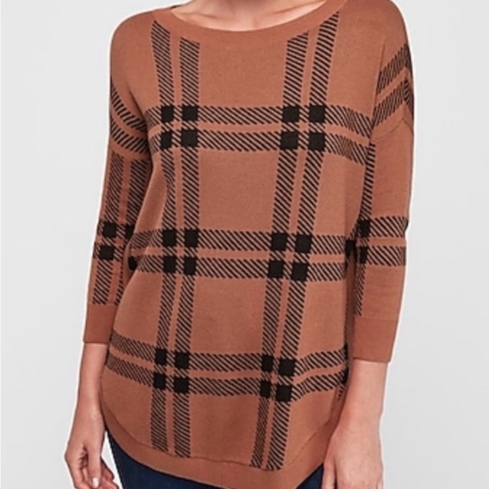 Express Plaid Circle Hem Sweater size small